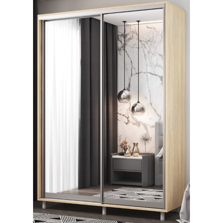 Шкаф-купе Mobildor-Lux Aron-S Mirror 150x220 Oak Sonoma (arons4787)