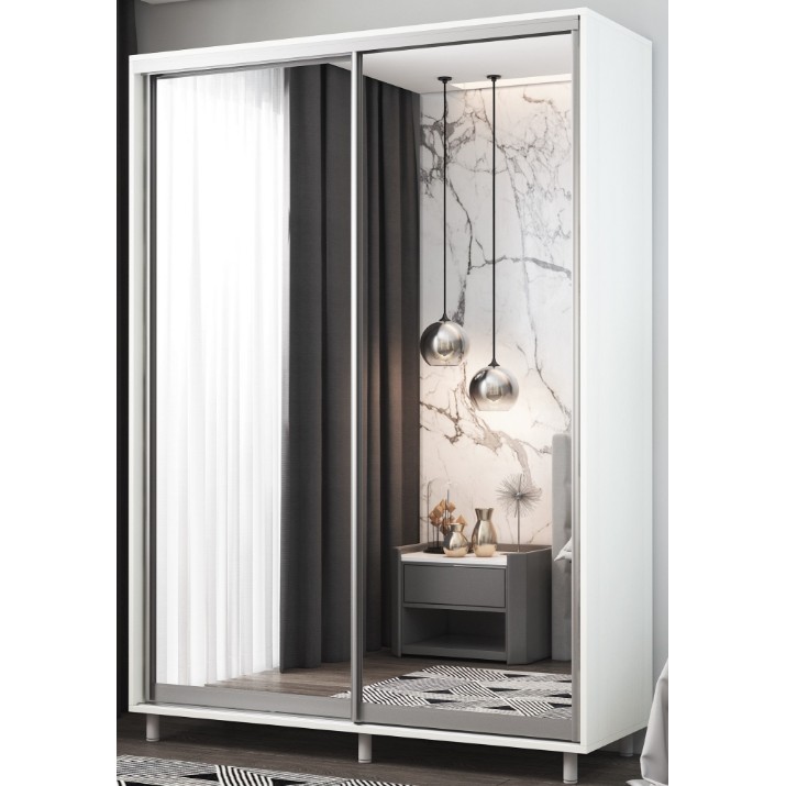 Шкаф-купе Mobildor-Lux Aron-S Mirror 150x220 White (arons4782)