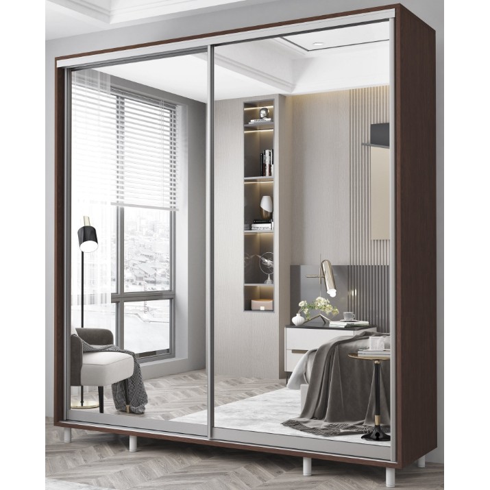 Dulap cu uşi glisante Mobildor-Lux Aron S 200x220 (2226 Wenghe)