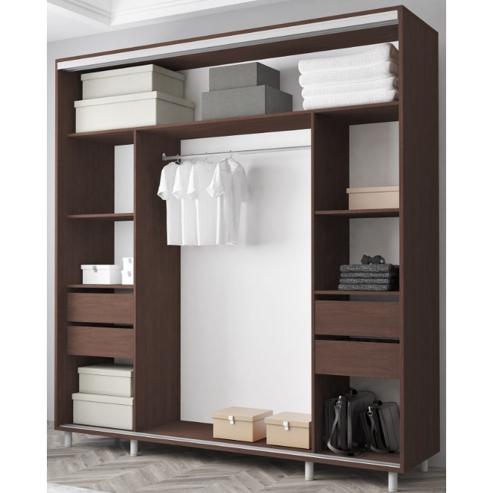 Dulap cu uşi glisante Mobildor-Lux Aron S 200x220 (2226 Wenghe)