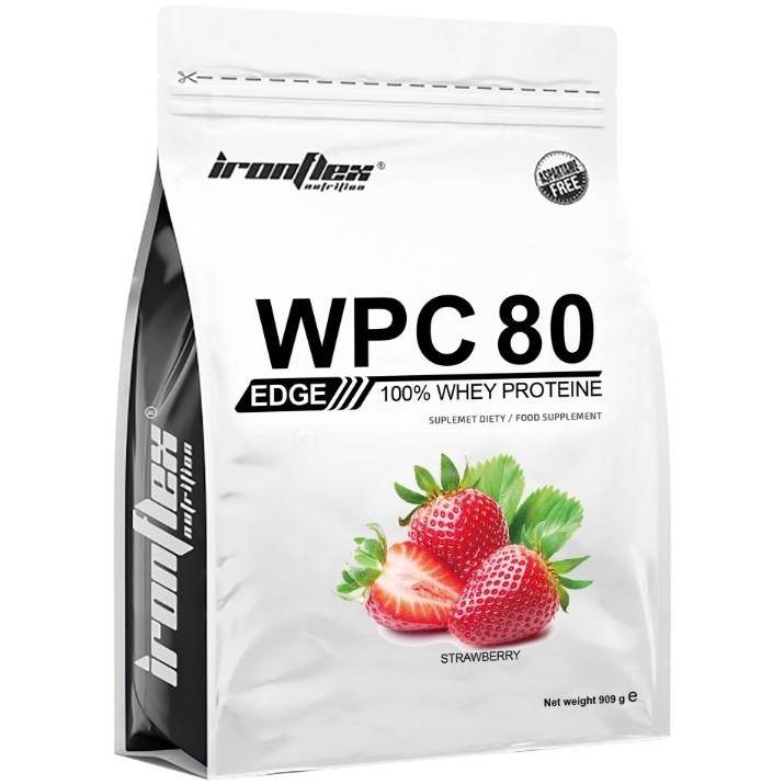 Протеин IronFlex WPC80 EDGE Strawberry 909g