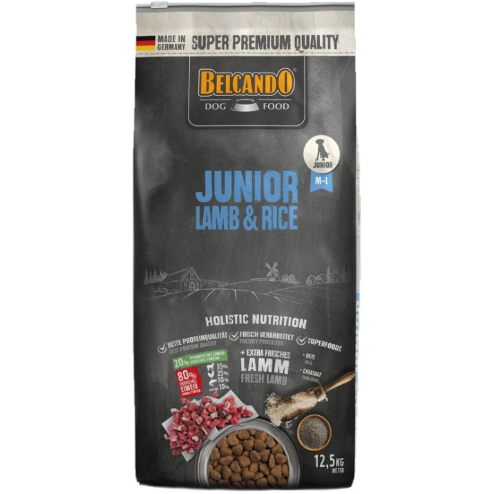 Hrană uscată pentru câini Belcando Junior Lamb & Rice 12.5kg