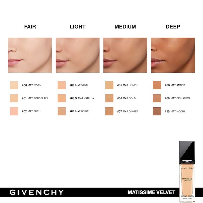 Тональный крем для лица Givenchy Matissime Velvet Radiant SPF 20 02 Matt Shell 30ml