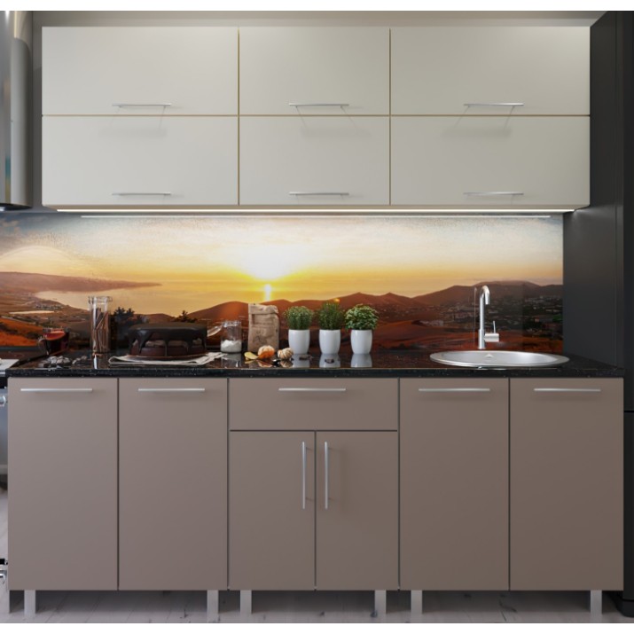 Bucătărie Bafimob Modern (High Gloss) 1.8m no glass Beige/Cappuccino