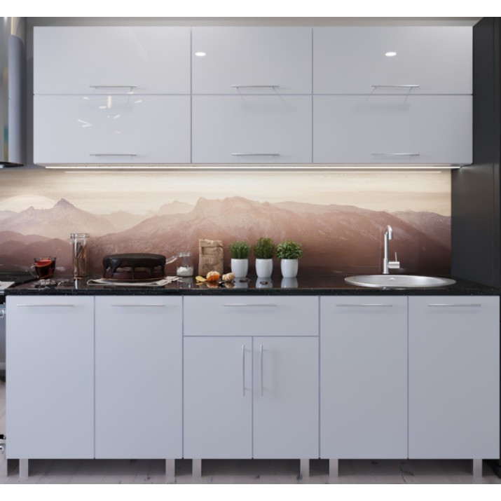 Bucătărie Bafimob Modern (High Gloss) 2.0m no glass White