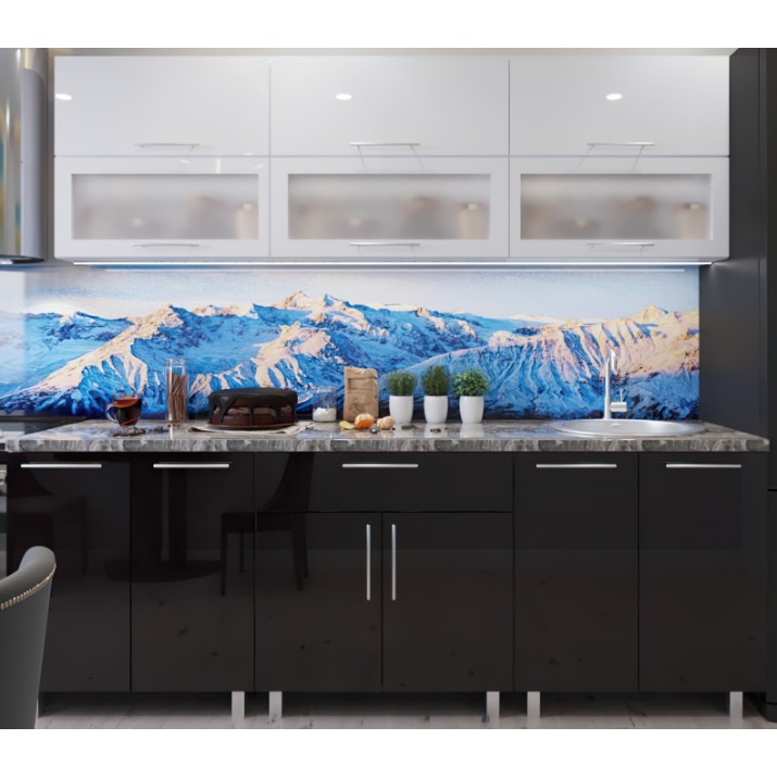 Bucătărie Bafimob Modern (High Gloss) 2.0m glass White/Black