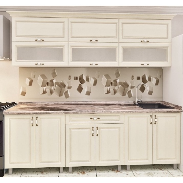 Кухонный гарнитур Bafimob Modern MDF 2.2m glass Alebastr