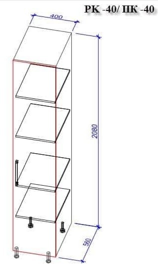 Кухонный гарнитур Bafimob Corner MDF 4.1x0.9m Eco  Alebastr/Dub Konkordiya