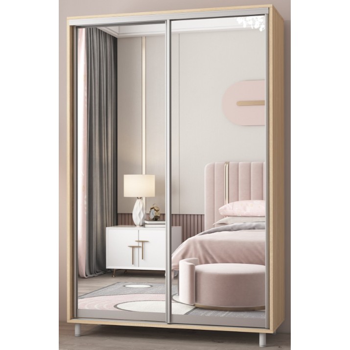Dulap cu uşi glisante Mobildor-Lux Aron-P Mirror 140x220 Oak Sonoma (aronp3549)