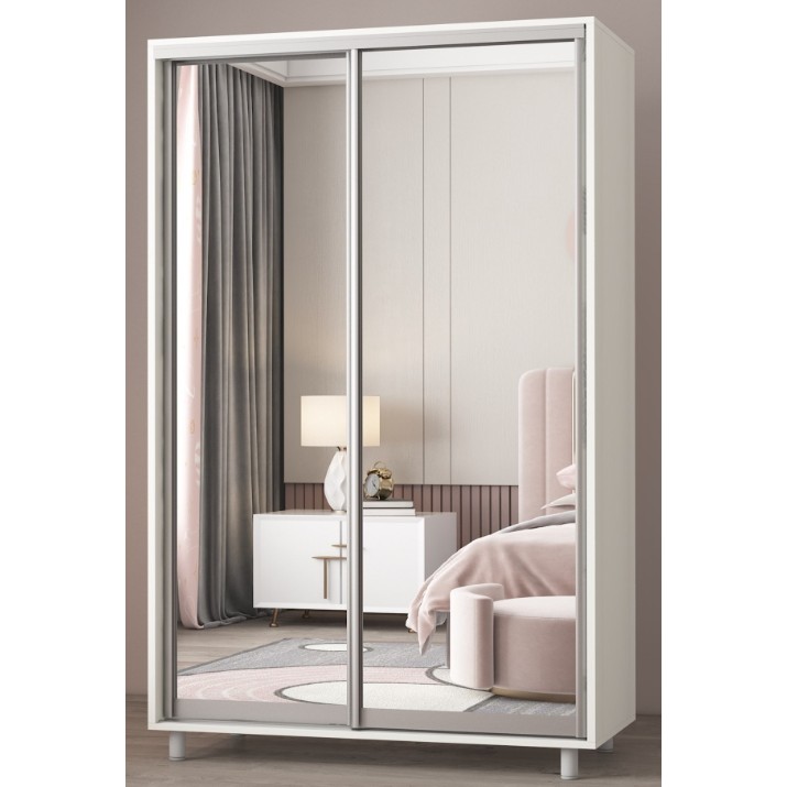 Шкаф-купе Mobildor-Lux Aron-P Mirror 130x220 White (aronp3144)