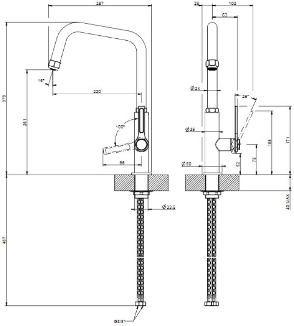 Смеситель для кухни Gessi Officine 60051-708