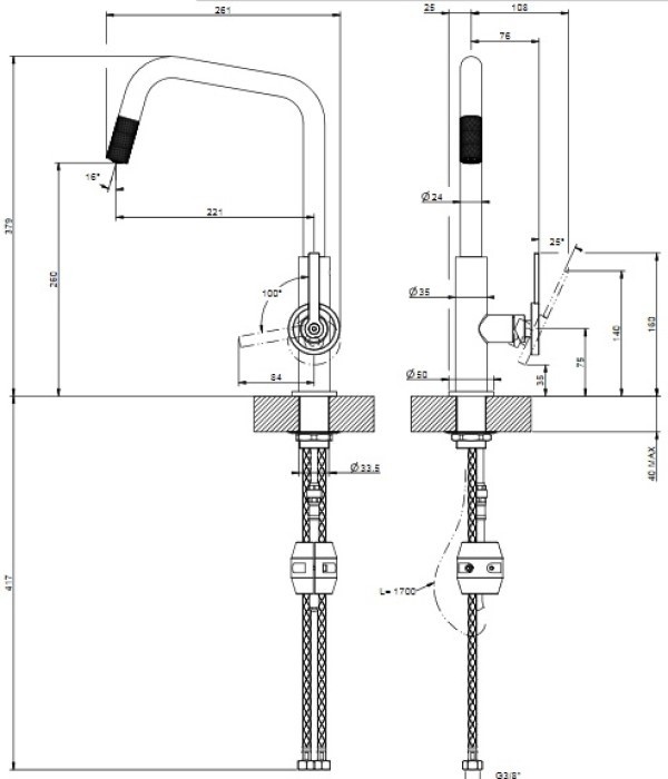 Смеситель для кухни Gessi Officine Volantino 60203-299