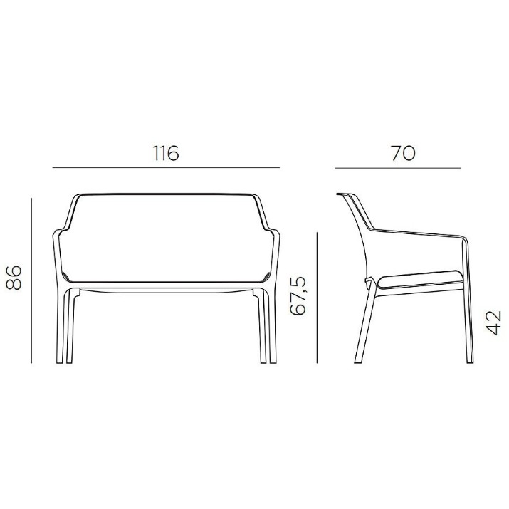 Bancă grădină Nardi Net Bench Senape (40338.56.000)