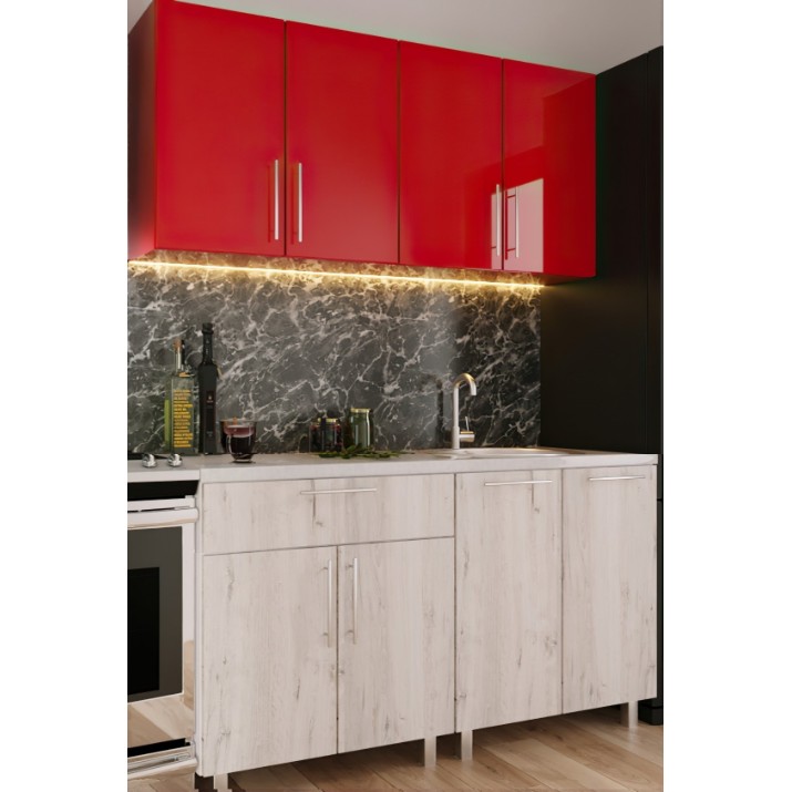 Bucătărie Bafimob Mini (High Gloss) 1.4m Red/Carton