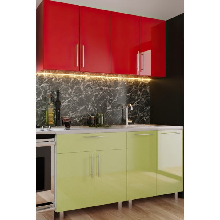 Bucătărie Bafimob Mini (High Gloss) 1.4m Red/Green