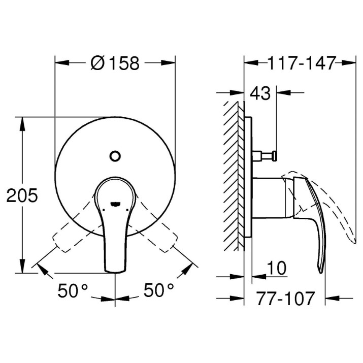 Baterie de duș Grohe Eurosmart 2 (24043002)