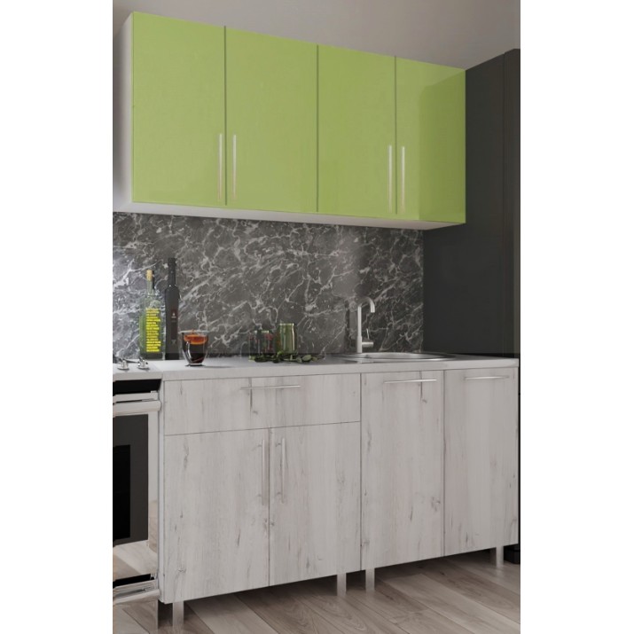 Bucătărie Bafimob Mini (High Gloss) 1.4m Green/Carton