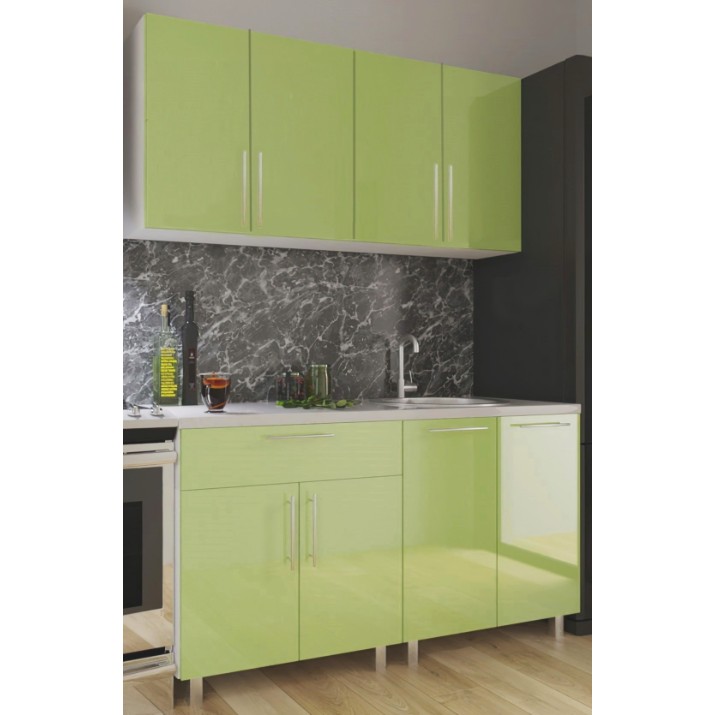 Bucătărie Bafimob Mini (High Gloss) 1.6m Green