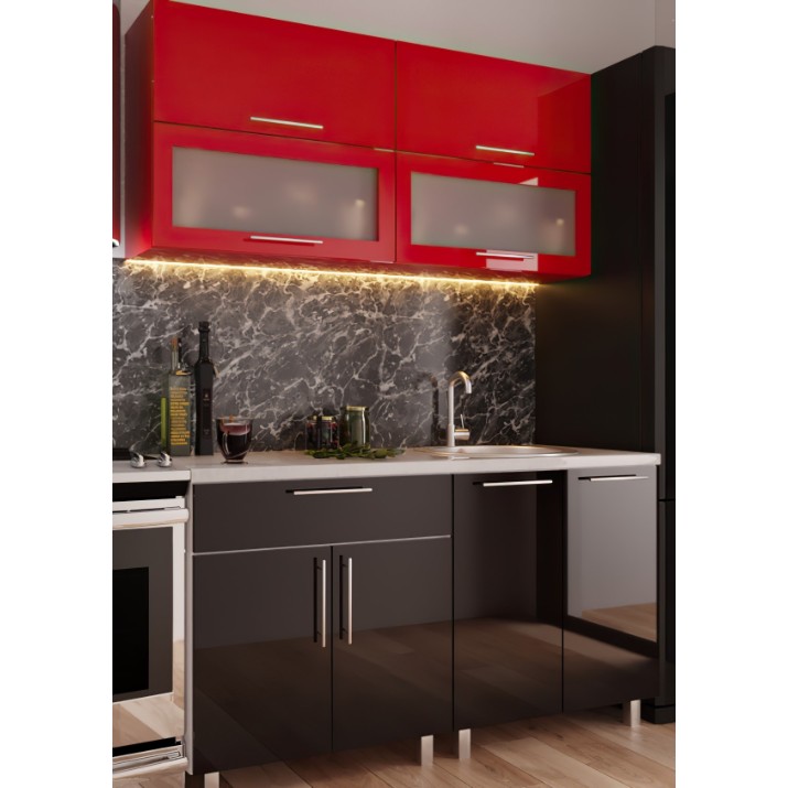 Кухонный гарнитур Bafimob Modern (High Gloss) Mini 1.2m Red/Black