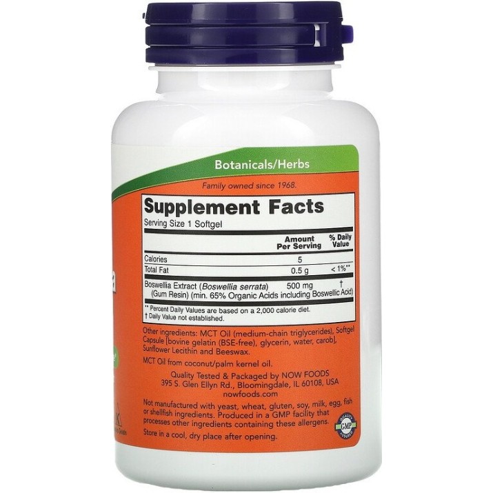 Supliment alimentar NOW Boswellia Extract 500mg 90cap