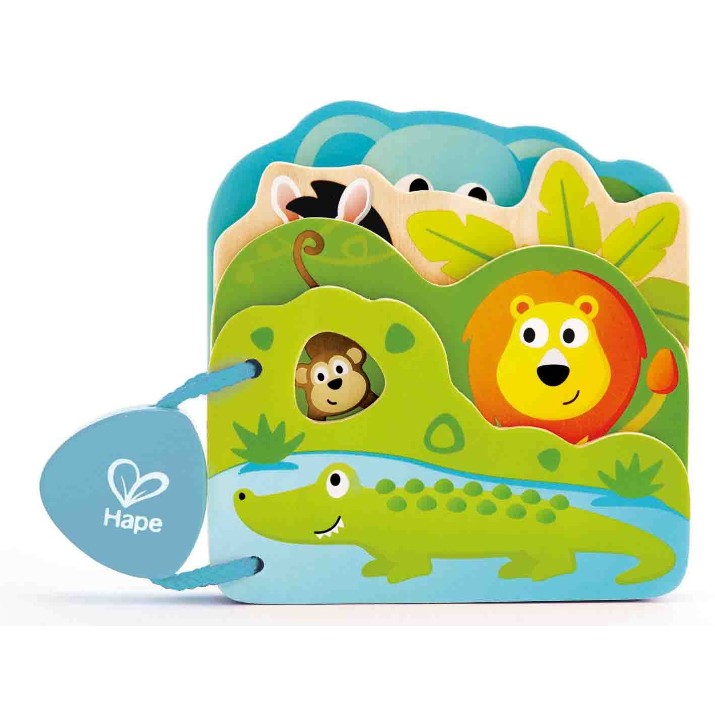 Carte educațională pentru copii Hape Baby's Wild Animal Book (E0047A)