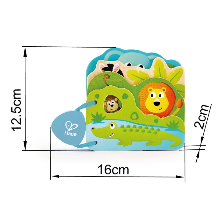 Carte educațională pentru copii Hape Baby's Wild Animal Book (E0047A)