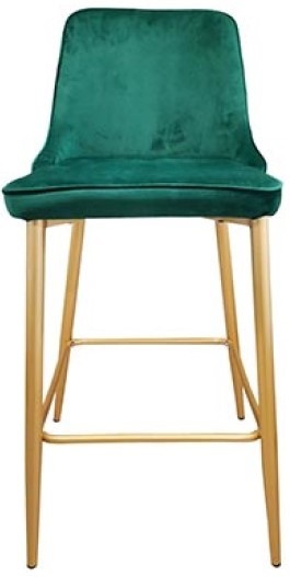 Scaun de bar Deco Clasic Green/Golden Legs