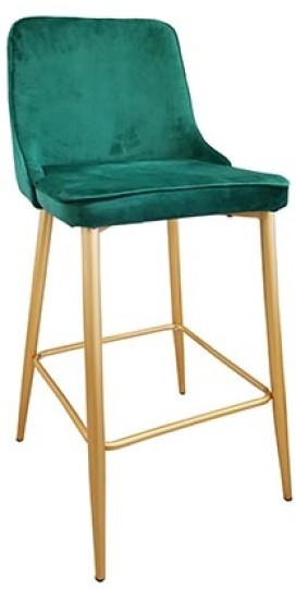 Scaun de bar Deco Clasic Green/Golden Legs