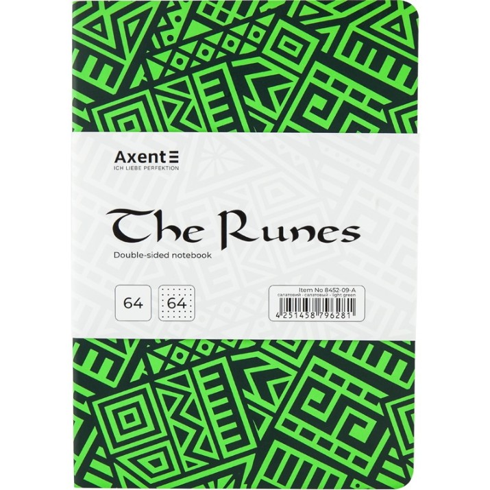 Blocnotes Axent The Runes A5/128p Green (8452-09-A)