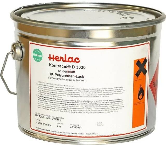 Лак Herlac Kontracid D 3030 Semi Matt White 5L