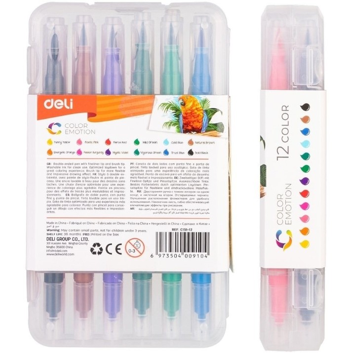 Набор фломастеров Deli Emotion 12pcs