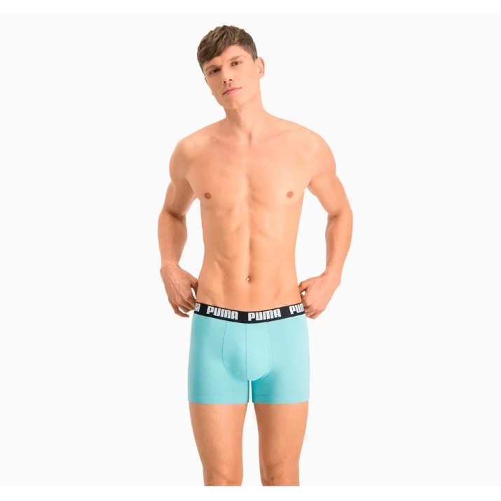 Сhiloţi pentru bărbați Puma Basic Boxer 2P Blue/Black L