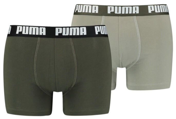 Сhiloţi pentru bărbați Puma Basic Boxer 2P Dark Green Combo M