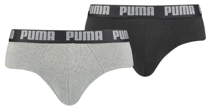Мужские трусы Puma Basic Brief 2P Dark Grey Melange/Black M (521030001691)