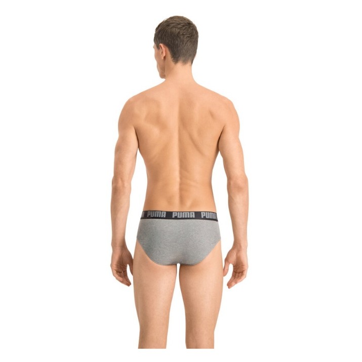 Мужские трусы Puma Basic Brief 2P Dark Grey Melange/Black M (521030001691)