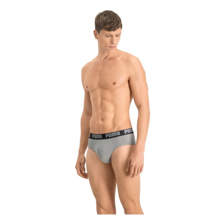 Мужские трусы Puma Basic Brief 2P Dark Grey Melange/Black M (521030001691)
