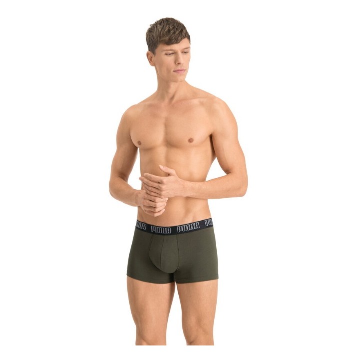 Мужские трусы Puma Basic Trunk 2P Dark Green Combo L