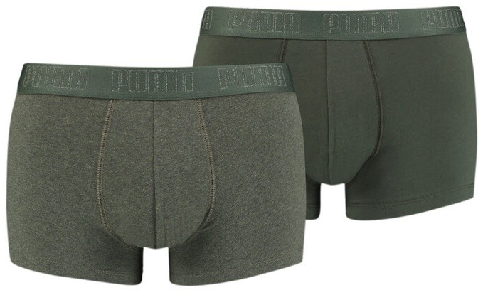 Мужские трусы Puma Basic Trunk 2P Green Melange L