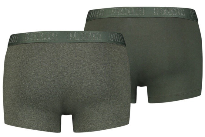 Мужские трусы Puma Basic Trunk 2P Green Melange XL