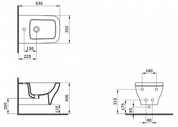 Биде Bocchi Scala Arch (1125-001-0120) 