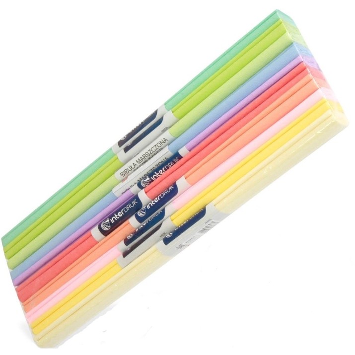 Hârtie creponată Interdruk Pastel 200x50cm 10pcs