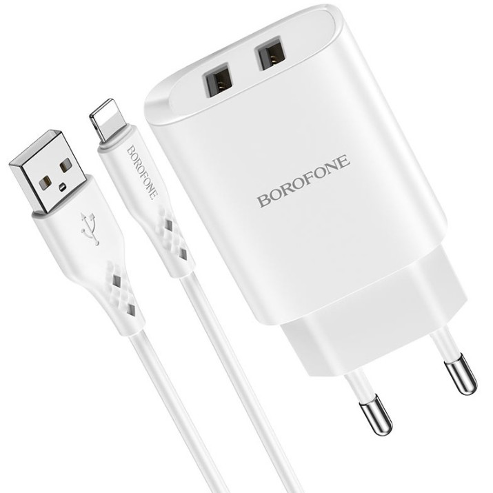 Зарядное устройство Borofone BN2 with Lightning Сable White