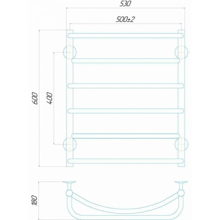 Полотенцесушитель Deffi Aquamix P6 500x600