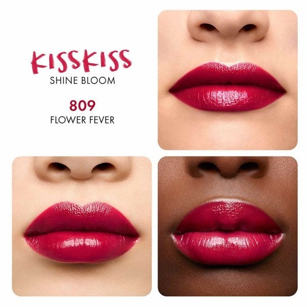 Ruj de buze Guerlain Kisskiss Shine Bloom Barra De Labios 809 Flower Fever