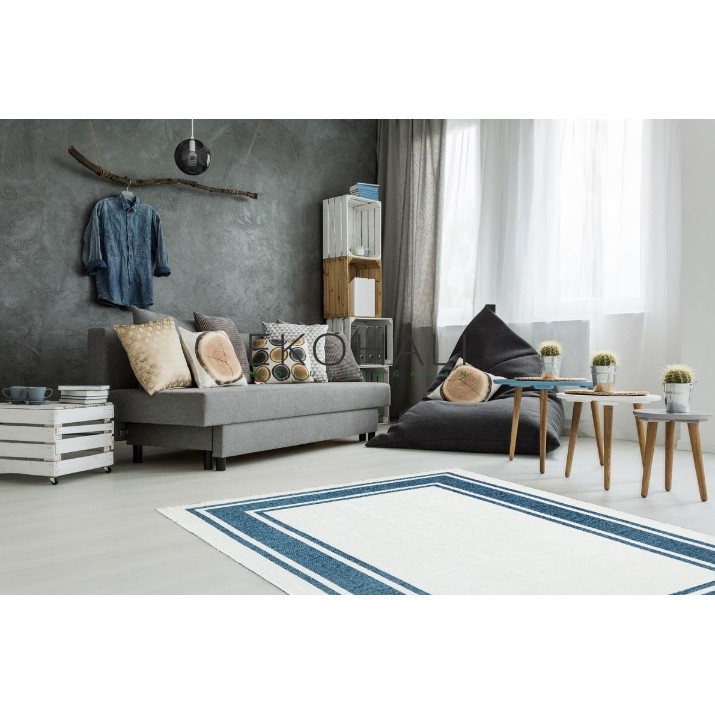 Covor Eko Hali Noa Kilim NK 06 Navy White 1.15x1.80m