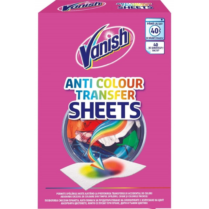 Салфетки для защиты белья от окрашивания Vanish Anti-Color 40pcs