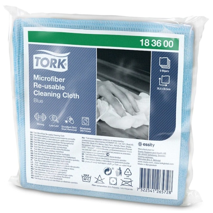 Салфетка для уборки Tork Laveta Microfibra Blue (183600)