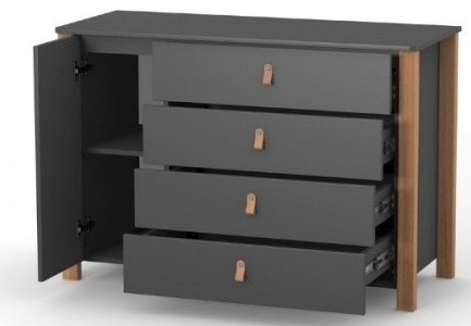 Детский комод Veres VR 35.2.351.2.16 Monaco 1200 Dark Gray