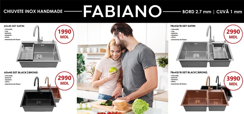 Set chiuveta bucatarie la preț special.