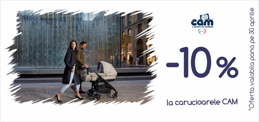 10% reducere la toate cărucioarele pentru copii Cam